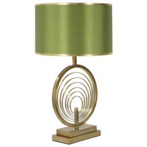 Zielona lampa stojąca z konstrukcją w złotym kolorze Mauro Ferretti Oblix
