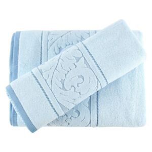 Zestaw 2 niebieskich ręczników Sultan