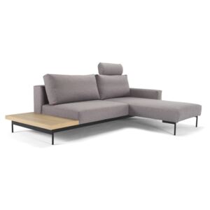 Brązowoszara sofa rozkładana ze stolikiem Innovation Bragi