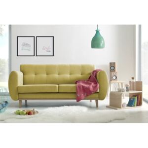Żółta sofa 3-osobowa Bobochic Paris Viking