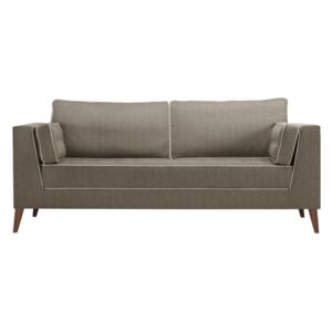 Jasnobrązowa sofa 3-osobowa z detalami w kremowej barwie Stella Cadente Maison Atalaia Light Brown