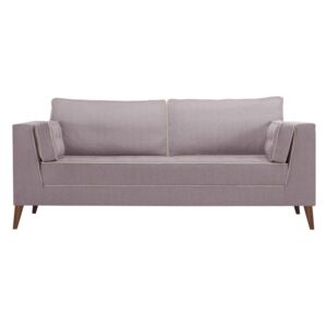 Różowa sofa 3-osobowa z detalami w kremowej barwie Stella Cadente Maison Atalaia Powder Rose