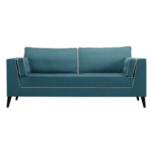 Turkusowa sofa 3-osobowa z detalami w kremowej barwie Stella Cadente Maison Atalaia Turquoise