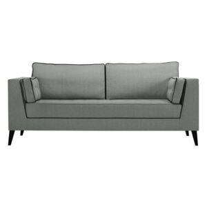 Szara sofa 3-osobowa z detalami w czarnej barwie Stella Cadente Maison Atalaia Grey