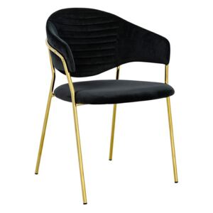 Krzesło Naomi Gold Velur czarny
