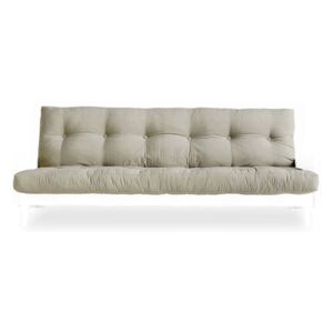 Sofa rozkładana z lnianym obiciem Karup Design White/Linen