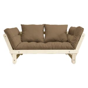Sofa rozkładana z brązowym pokryciem Karup Beat Natural