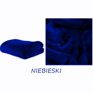 Niebieski koc z mikrofibry 200x220 cm