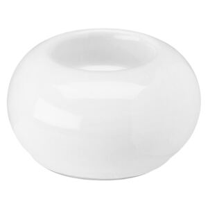 Okrągły, biały świecznik ceramiczny