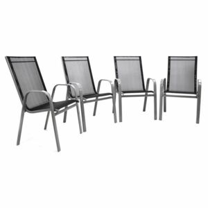 Komplet 4 x krzesła ogrodowe antracytowe
