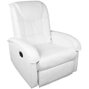 Fotel relaksacyjny z podnóżkiem biały