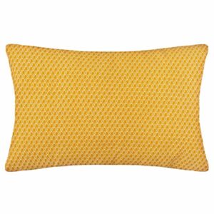 Poduszka dekoracyjna do salonu, sypialni, na kanapę, kolor żółty ze wzorem, 50 x 30 cm