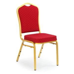 K66 wyjątkowe krzesło bordowo-złote