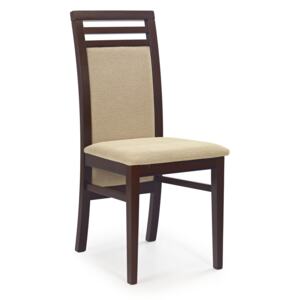 Krzesło do salonu z drewna litego Sylwek 4 ciemny orzech