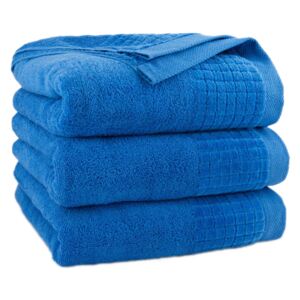 Ręcznik z bawełny PAULO 70 x 140 cm Niebieski chaber