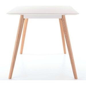 Biały stół na drewnianych nogach Milan