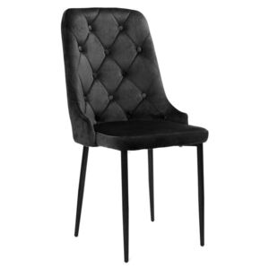 Krzesło do jadalni ▪️ MIGEL ▪️ HY-DC0255 welur, czarne, guziki