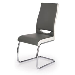 Tapicerowane krzesło na chromowanych płozach K259