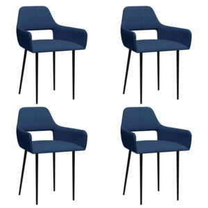 Krzesła stołowe, 4 szt., niebieskie, tapicerowane tkaniną