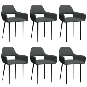 Krzesła stołowe, 6 szt., ciemnoszare, tapicerowane tkaniną
