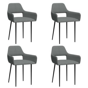 Krzesła stołowe, 4 szt., jasnoszare, tapicerowane tkaniną