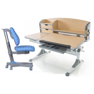 Zestaw dziecięcy regulowane biurko i krzesło I-Study brązowy