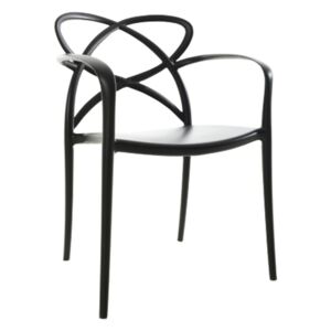 Designerskie czarne krzesło z tworzywa sztucznego Arco