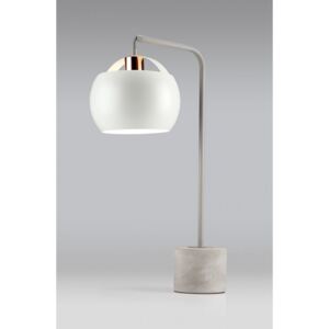 Minimalistyczna Lampa Stołowa TARGA Podstawa Beton Biały Klosz Kula LED Oświetlenie Nowoczesne