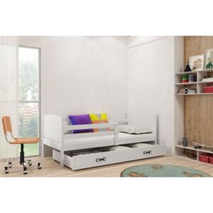 Łóżko z szufladą i materacem TAMI 200x90cm, kolor biały