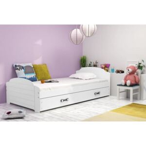 Łóżko z szufladą i materacem LILI 200x90cm, kolor biały