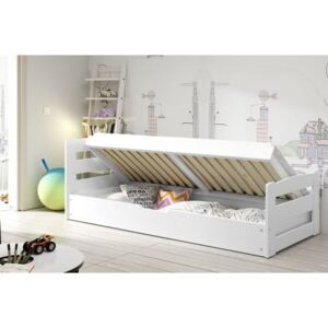Łóżko z materacem ERNIE 200x90cm, kolor biały