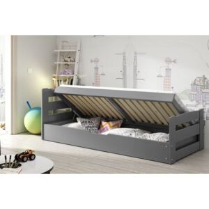 Łóżko z materacem ERNIE 200x90cm, kolor szary