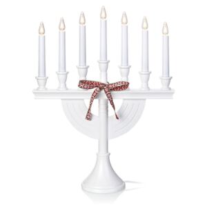 Biały świecznik drewniany LED Markslöjd Torpa
