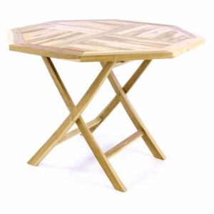 Stół składany DIVERO - drewno tekowe - 100 cm