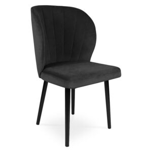 Bettso Krzesło tapicerowane SANTI velvet czarny / KR07