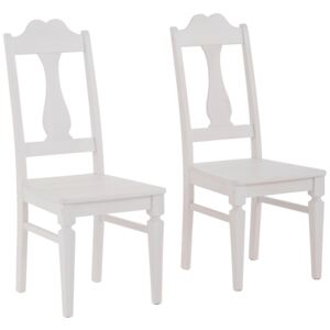 Sosnowe krzesła “Hendrik” w romantycznym stylu białe– 2 sztuki