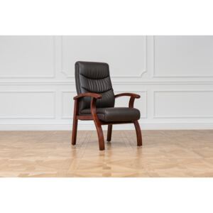 Krzesło Comforte do gabinetu, brązowe, ekoskóra