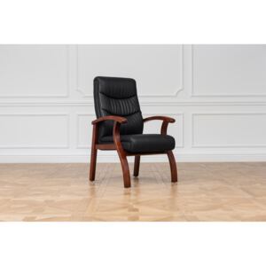 Skórzane krzesło Comforte do biura, czarne