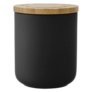 Ceramiczny pojemnik z bambusowym wieczkiem 13cm Stak Soft Matt Ladelle czarny
