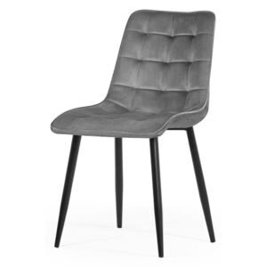 Aksamitne krzesło Chic Velvet w kolorze szarym nogi czarne