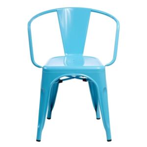 Krzesło Paris Arms niebieskie inspirowane Tolix - Niebieski