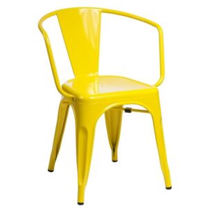 Krzesło Paris Arms żółte inspirowane Tolix - Żółty