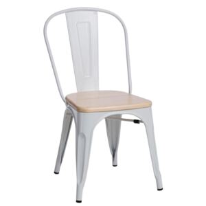 Krzesło Paris Wood białe sosna naturalna - Biały || Brązowy