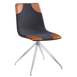 Krzesło LARS 1 c.szary+brąz/chrom - Brązowy