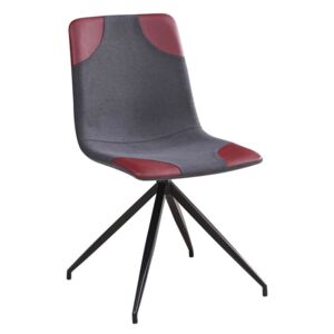 Krzesło LARS szary+bordo/czarny - Czerwony