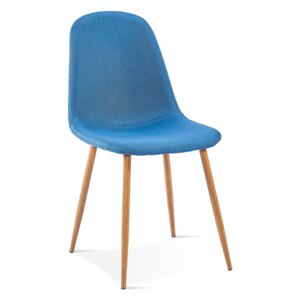 Krzesło SIMON niebieski+dąb - Niebieski