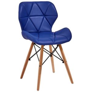 Krzesło ELIOT niebieski/buk - Niebieski