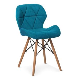 Krzesło ELIOT 2 niebieski/buk - Niebieski