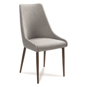 Krzesło OLIVIER W H90 jasny szary+orzech - Szary