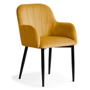 Krzesło TULIP miodowy/ noga czarna/ BL68 - Miodowy